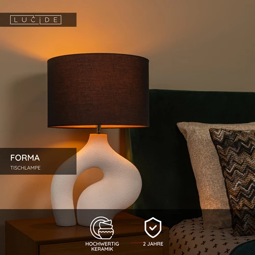 Lucide FORMA - Tischlampe - 1xE27 - Weiß - USP